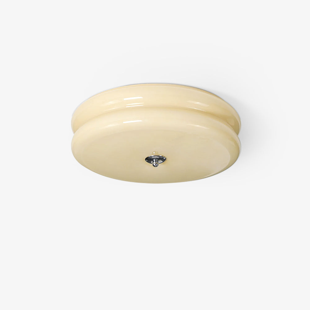 Aurelis | Art Deco Ceiling Light with White Glass Shade | Vintage Gold Lamp for Entryway