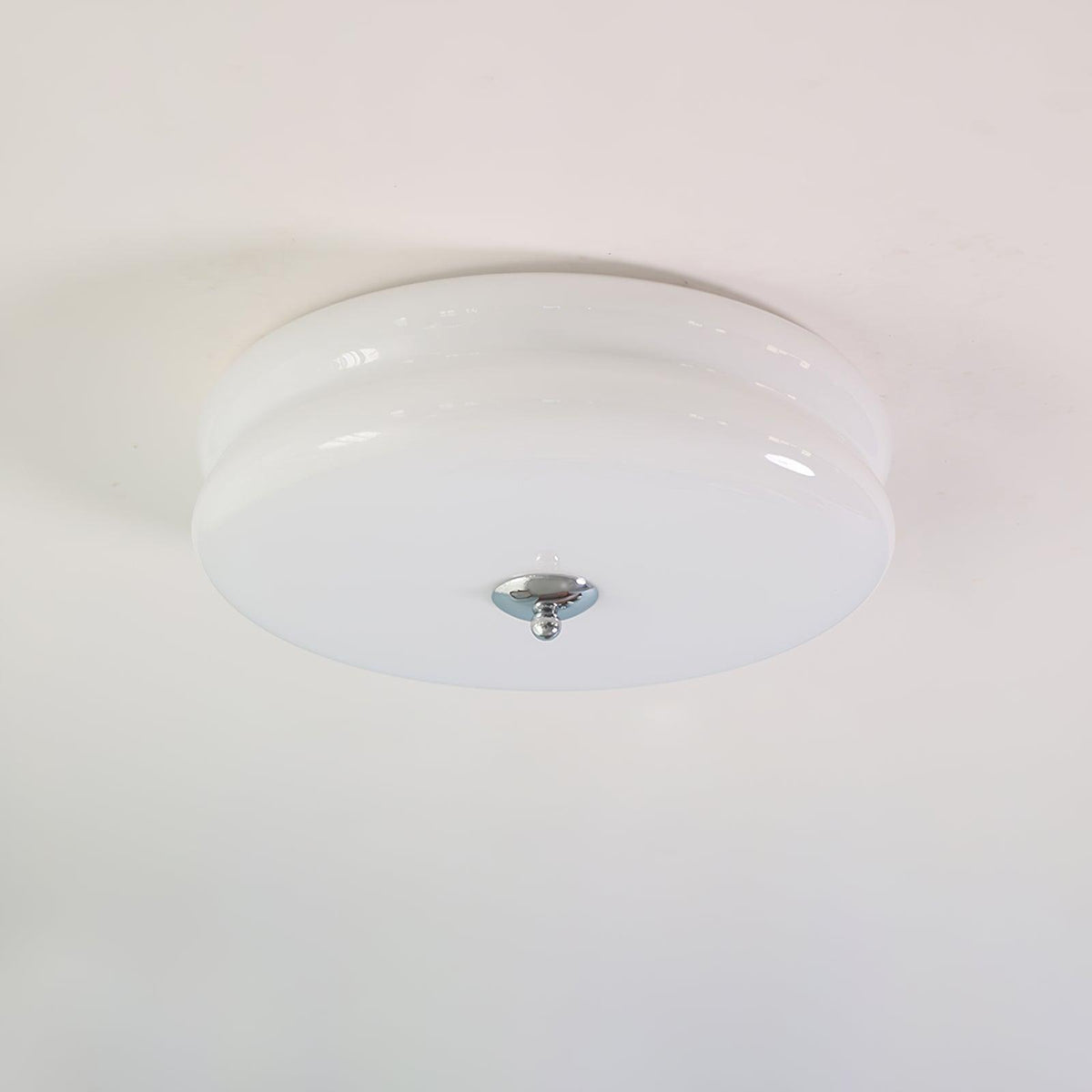 Aurelis | Art Deco Ceiling Light with White Glass Shade | Vintage Gold Lamp for Entryway