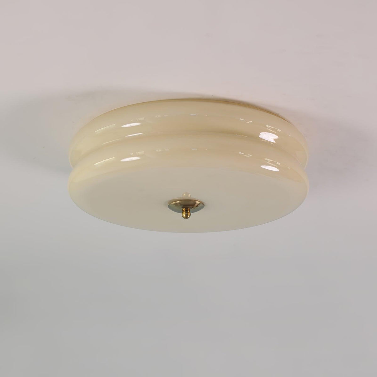 Aurelis | Art Deco Ceiling Light with White Glass Shade | Vintage Gold Lamp for Entryway