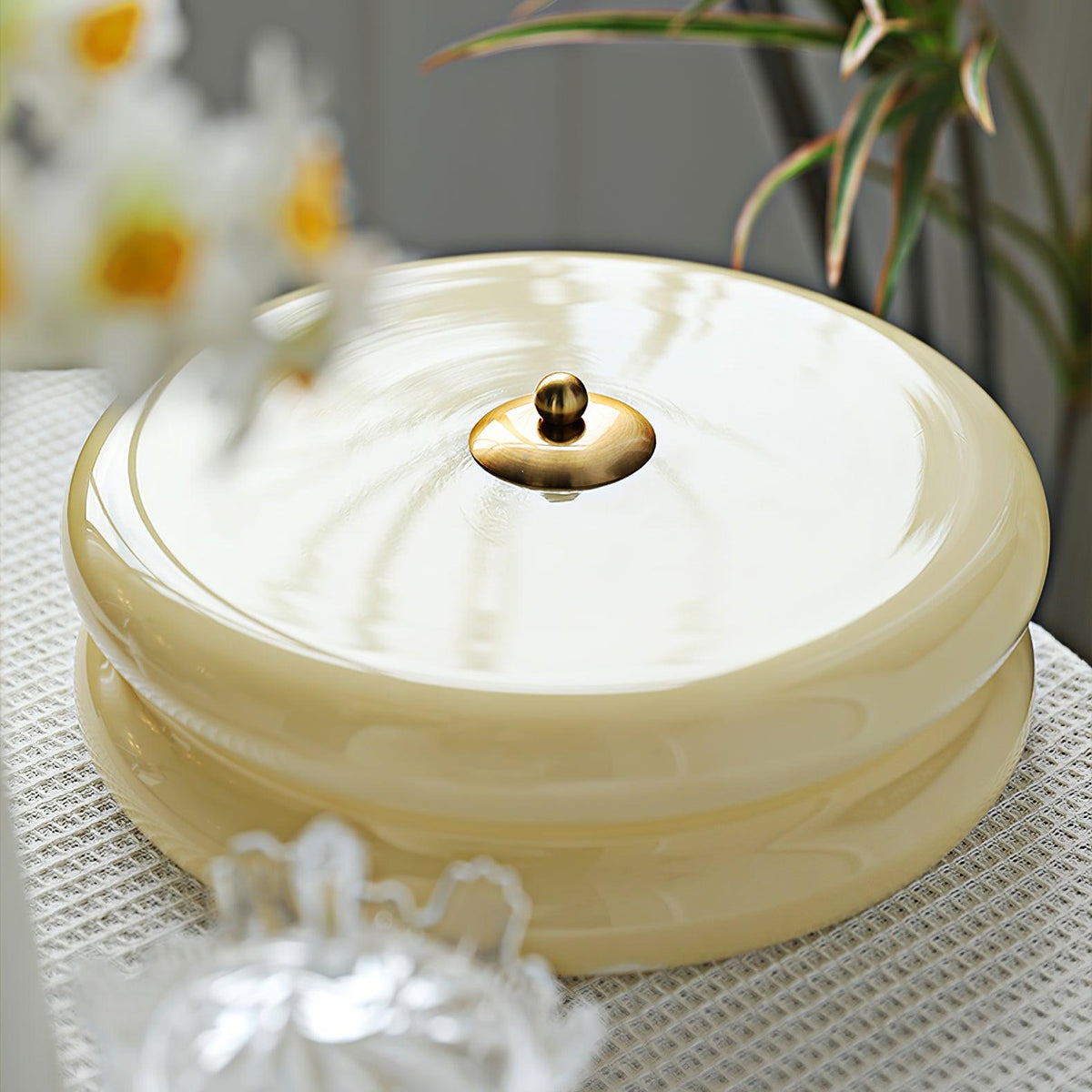 Aurelis | Art Deco Ceiling Light with White Glass Shade | Vintage Gold Lamp for Entryway