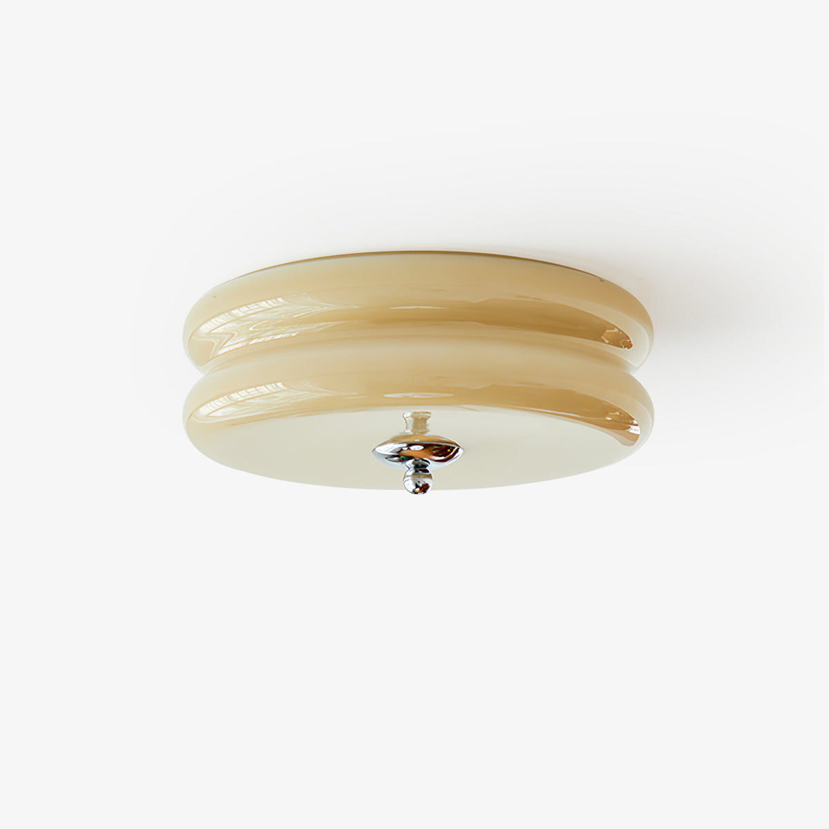 Aurelis | Art Deco Ceiling Light with White Glass Shade | Vintage Gold Lamp for Entryway