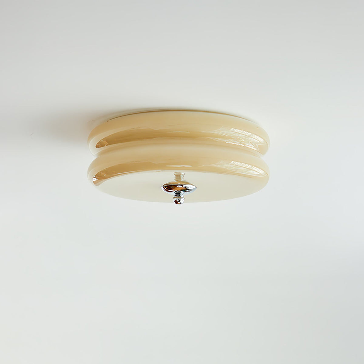 Aurelis | Art Deco Ceiling Light with White Glass Shade | Vintage Gold Lamp for Entryway
