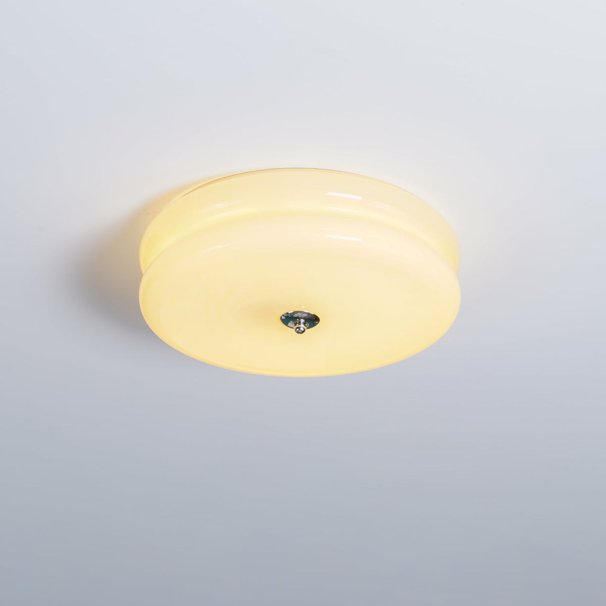 Aurelis | Art Deco Ceiling Light with White Glass Shade | Vintage Gold Lamp for Entryway