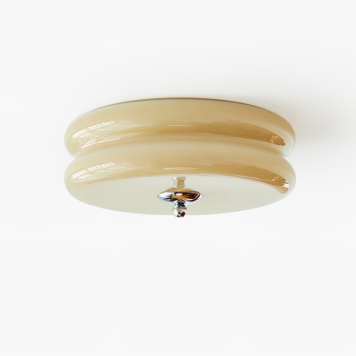 Aurelis | Art Deco Ceiling Light with White Glass Shade | Vintage Gold Lamp for Entryway