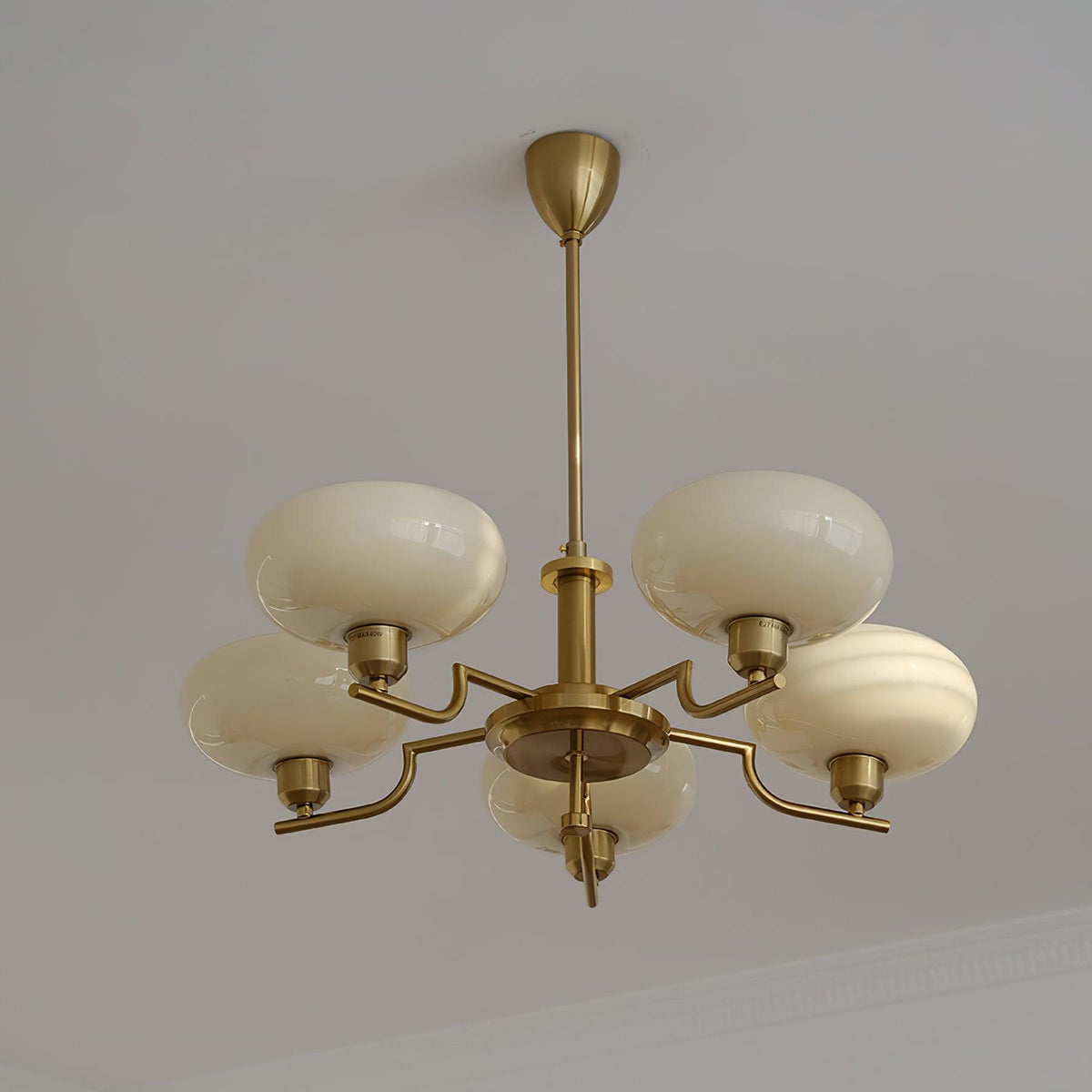 Opalune | Modern Chandelier with Opal Glass Shades | Dimmable Fixture for Dining Room