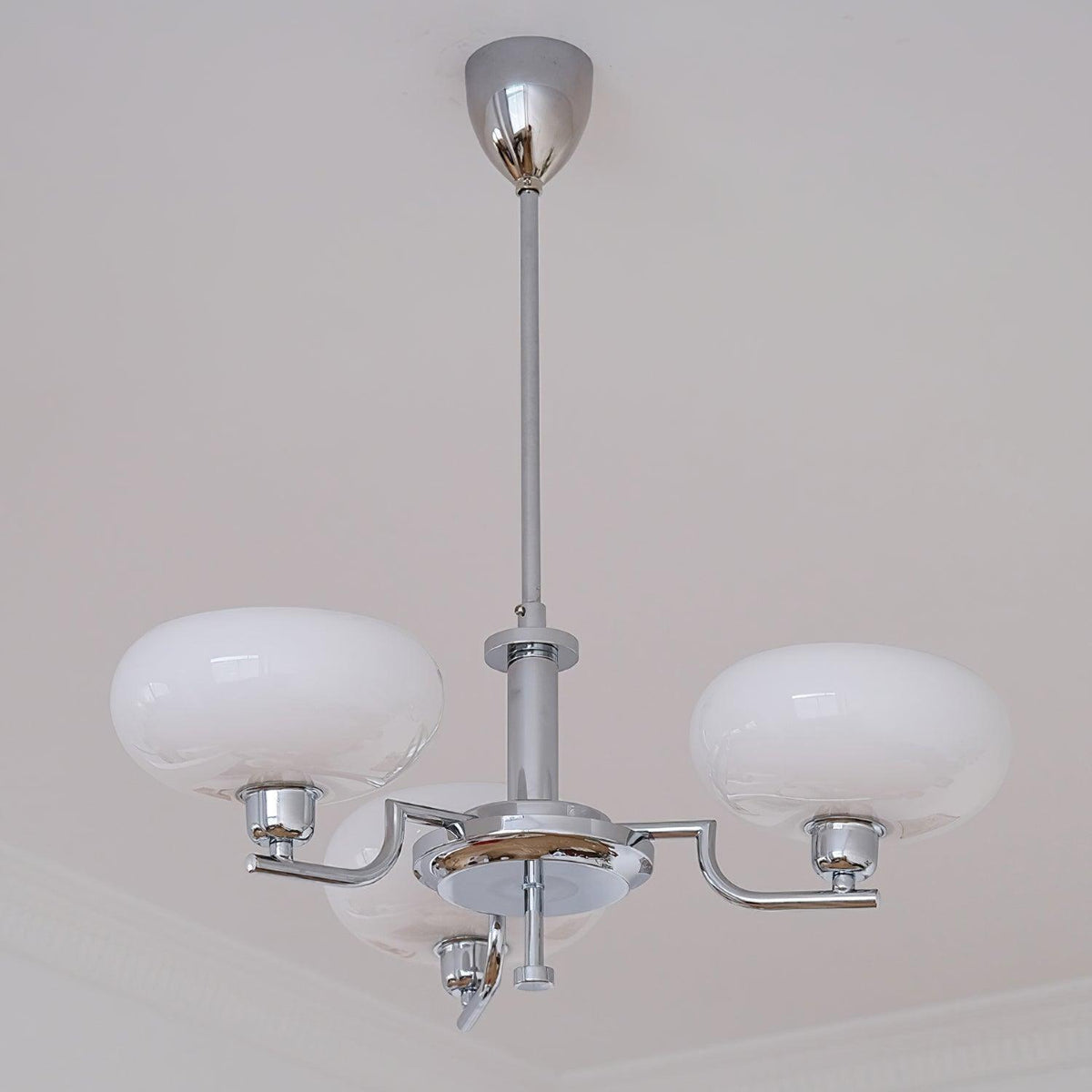 Opalune | Modern Chandelier with Opal Glass Shades | Dimmable Fixture for Dining Room