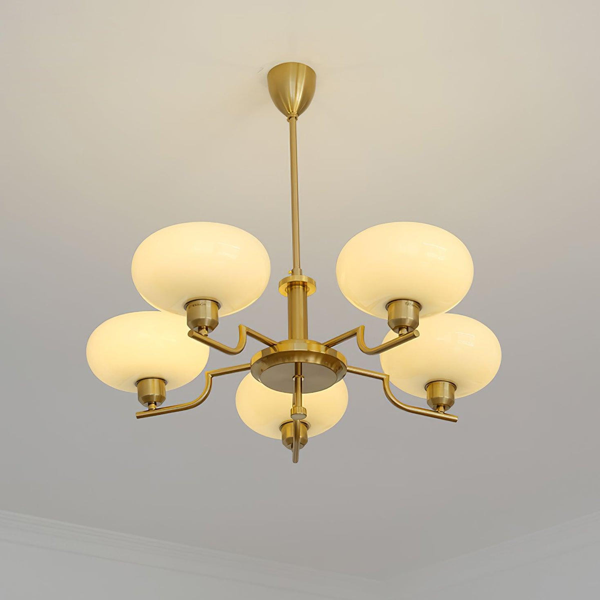 Opalune | Modern Chandelier with Opal Glass Shades | Dimmable Fixture for Dining Room