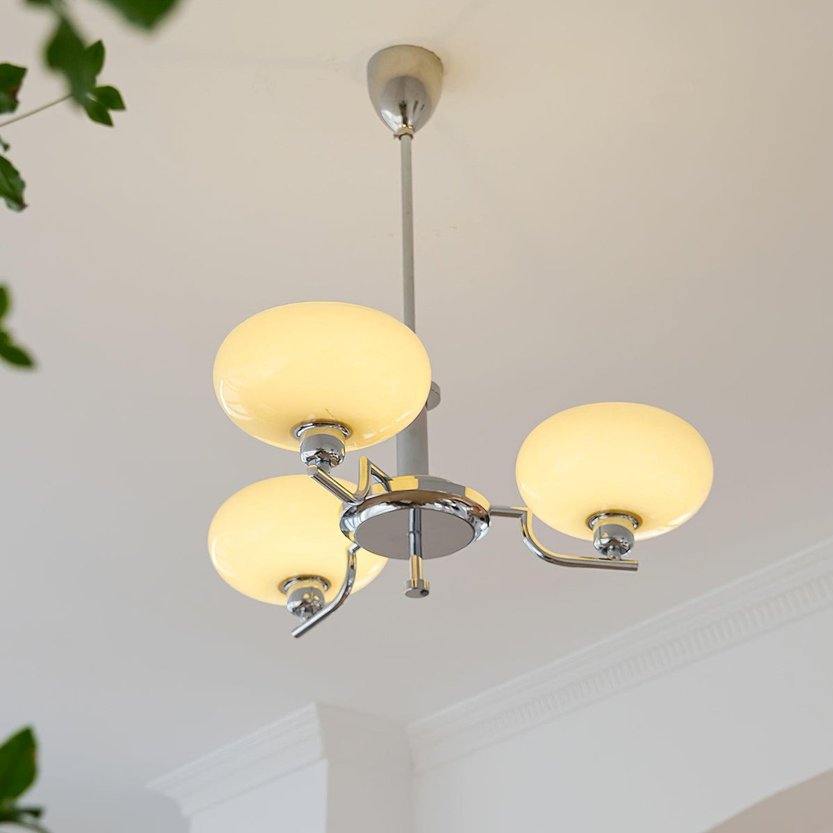 Opalune | Modern Chandelier with Opal Glass Shades | Dimmable Fixture for Dining Room