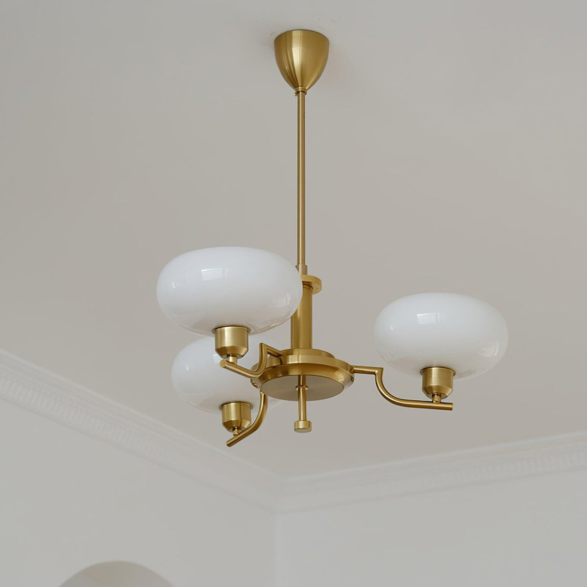 Opalune | Modern Chandelier with Opal Glass Shades | Dimmable Fixture for Dining Room