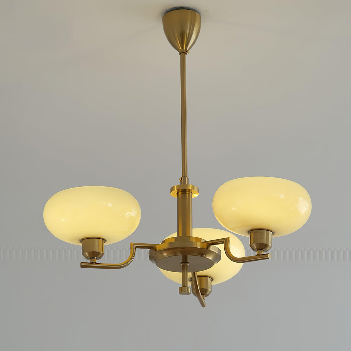 Opalune | Modern Chandelier with Opal Glass Shades | Dimmable Fixture for Dining Room
