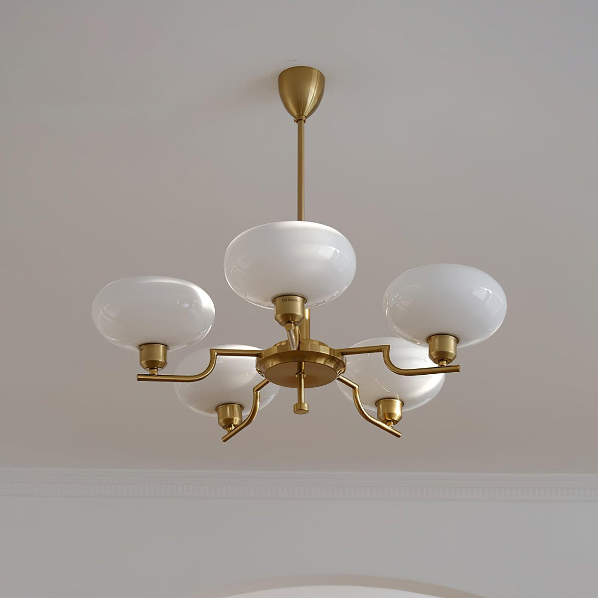 Opalune | Modern Chandelier with Opal Glass Shades | Dimmable Fixture for Dining Room
