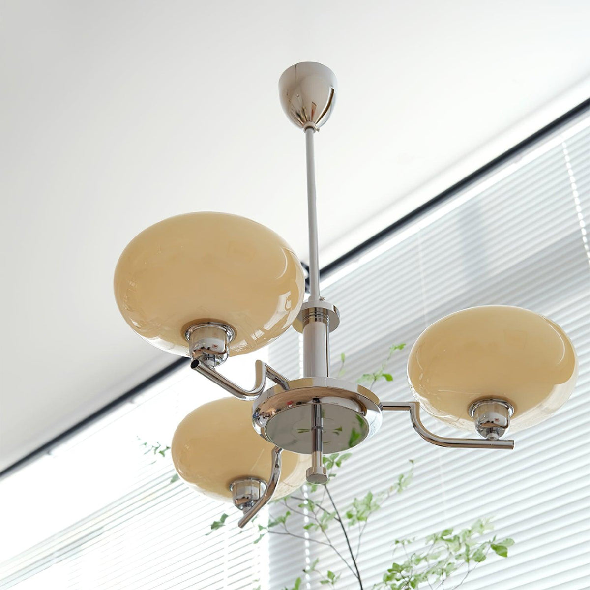 Opalune | Modern Chandelier with Opal Glass Shades | Dimmable Fixture for Dining Room