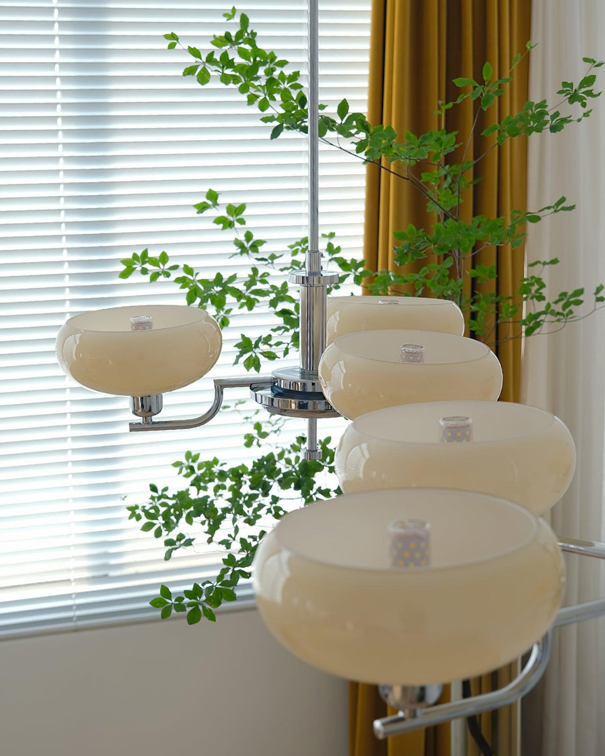 Opalune | Modern Chandelier with Opal Glass Shades | Dimmable Fixture for Dining Room