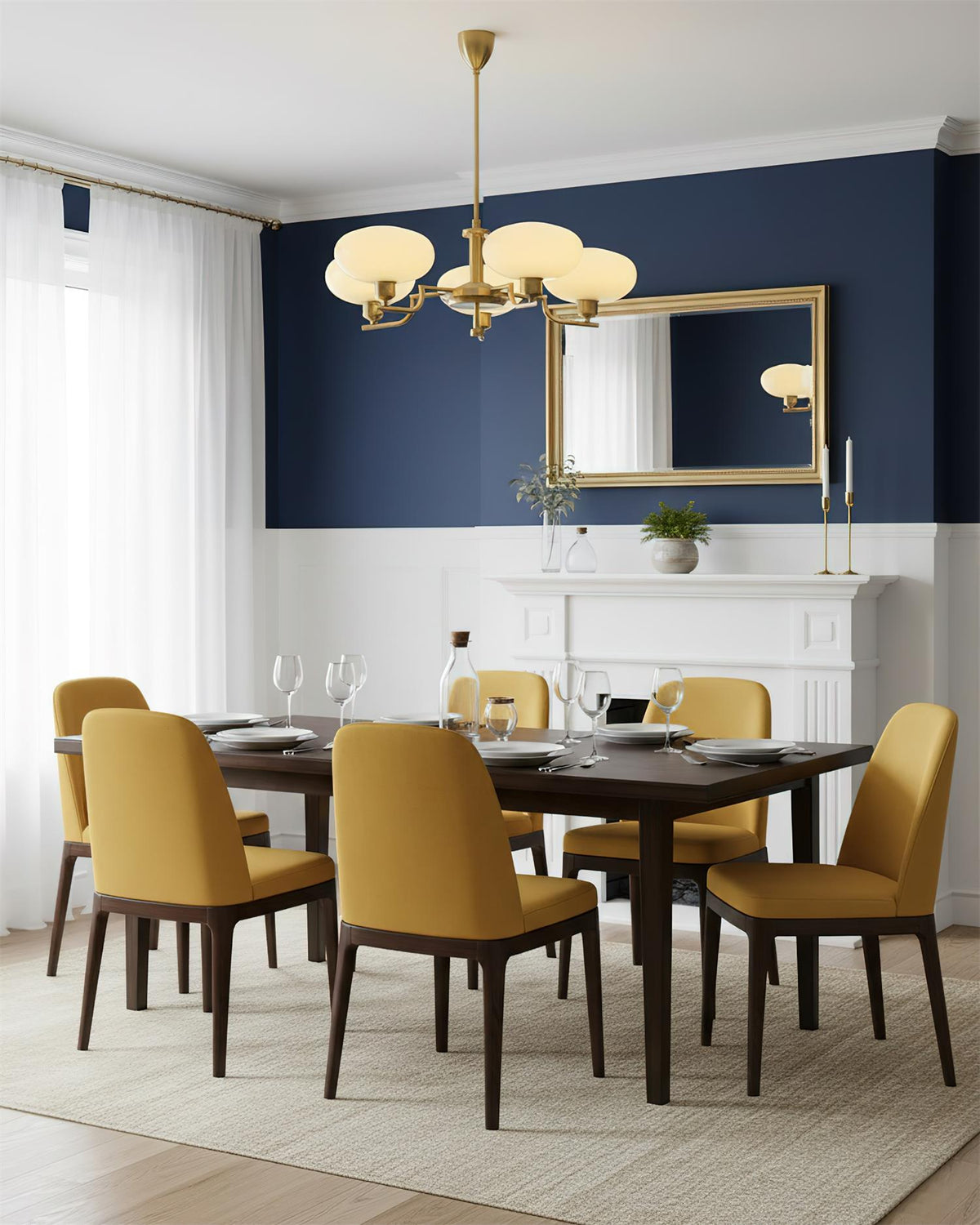 Opalune | Modern Chandelier with Opal Glass Shades | Dimmable Fixture for Dining Room