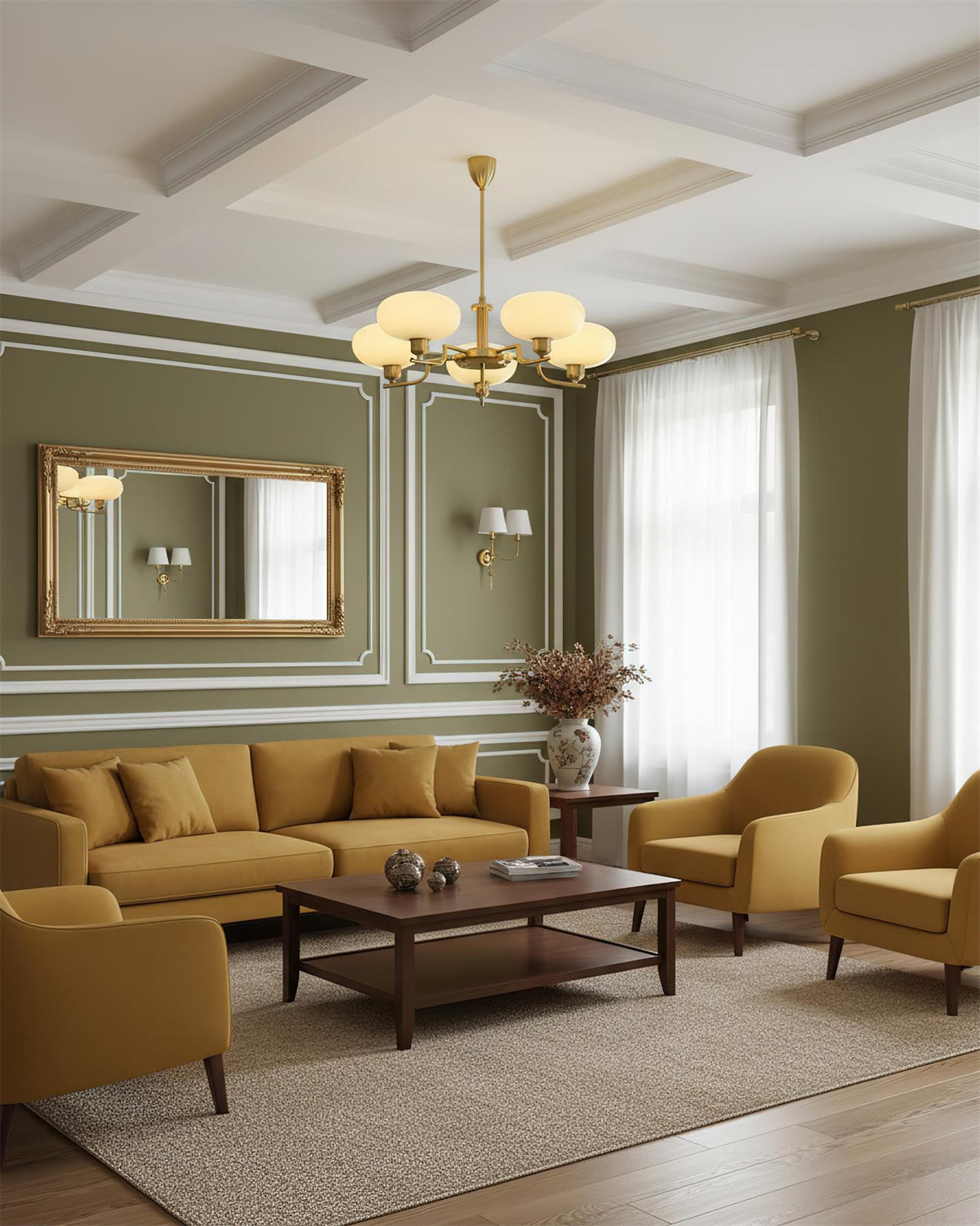 Opalune | Modern Chandelier with Opal Glass Shades | Dimmable Fixture for Dining Room