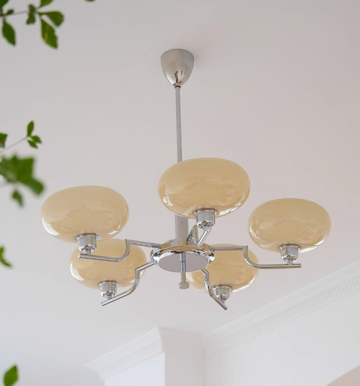 Opalune | Modern Chandelier with Opal Glass Shades | Dimmable Fixture for Dining Room
