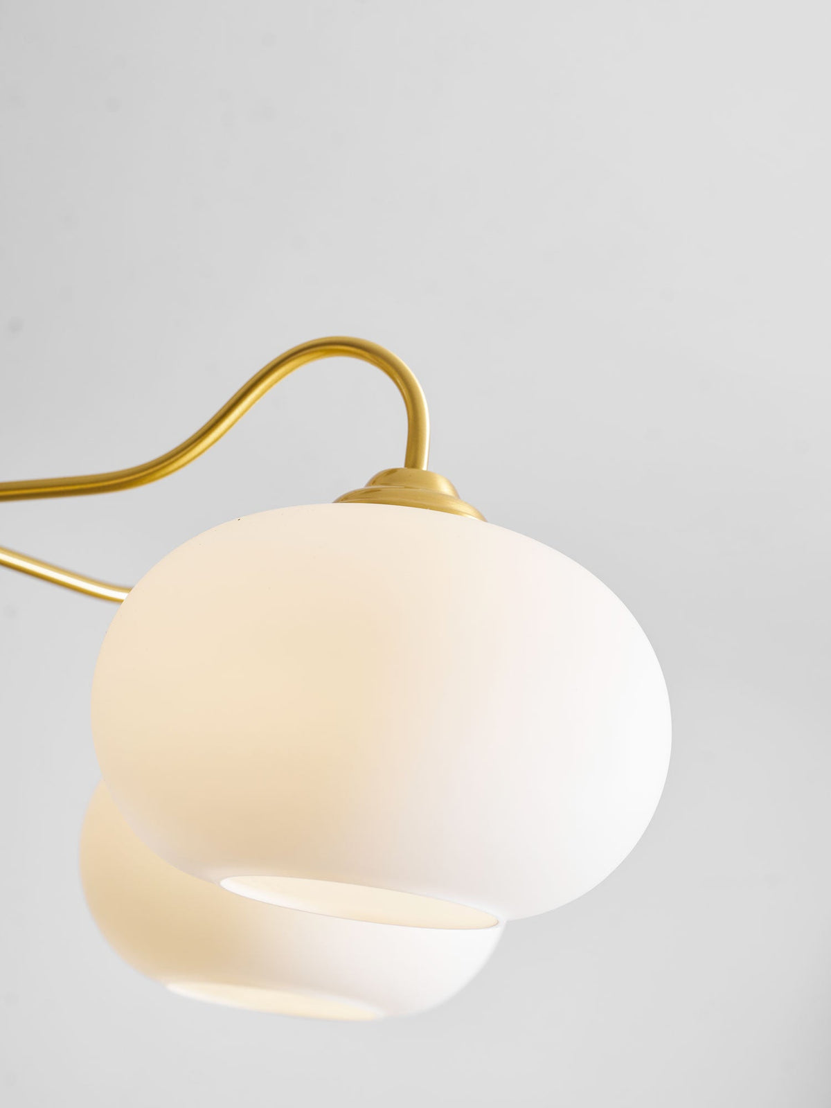 Persimmon Glass Chandelier with Brass Arms | Wood Accent Ceiling Pendant Light