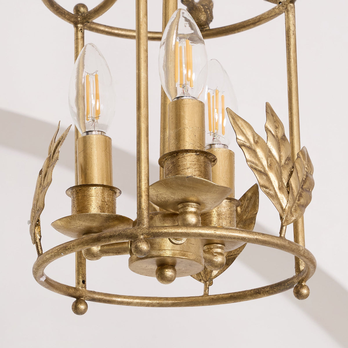 Aviary Series | Iron Lantern Pendant Light with Bird & Leaf Detail for Dining Room