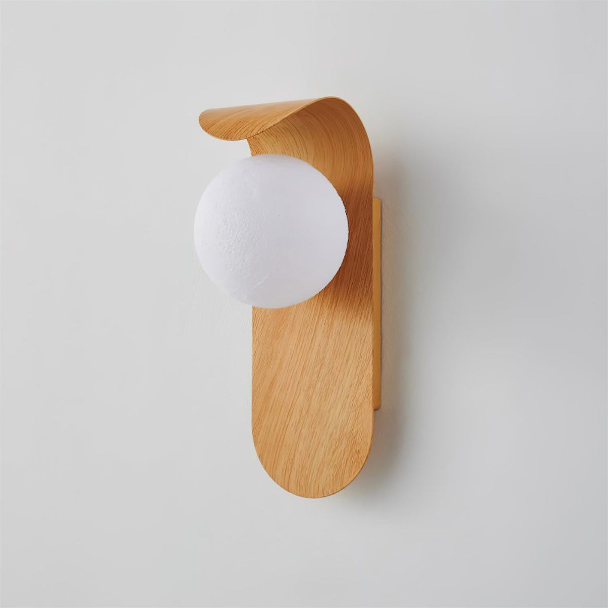 Aspen | Wood Finish Wall Sconce with Frosted Glass Globe, Dimmable Wall Lamp for Bedside