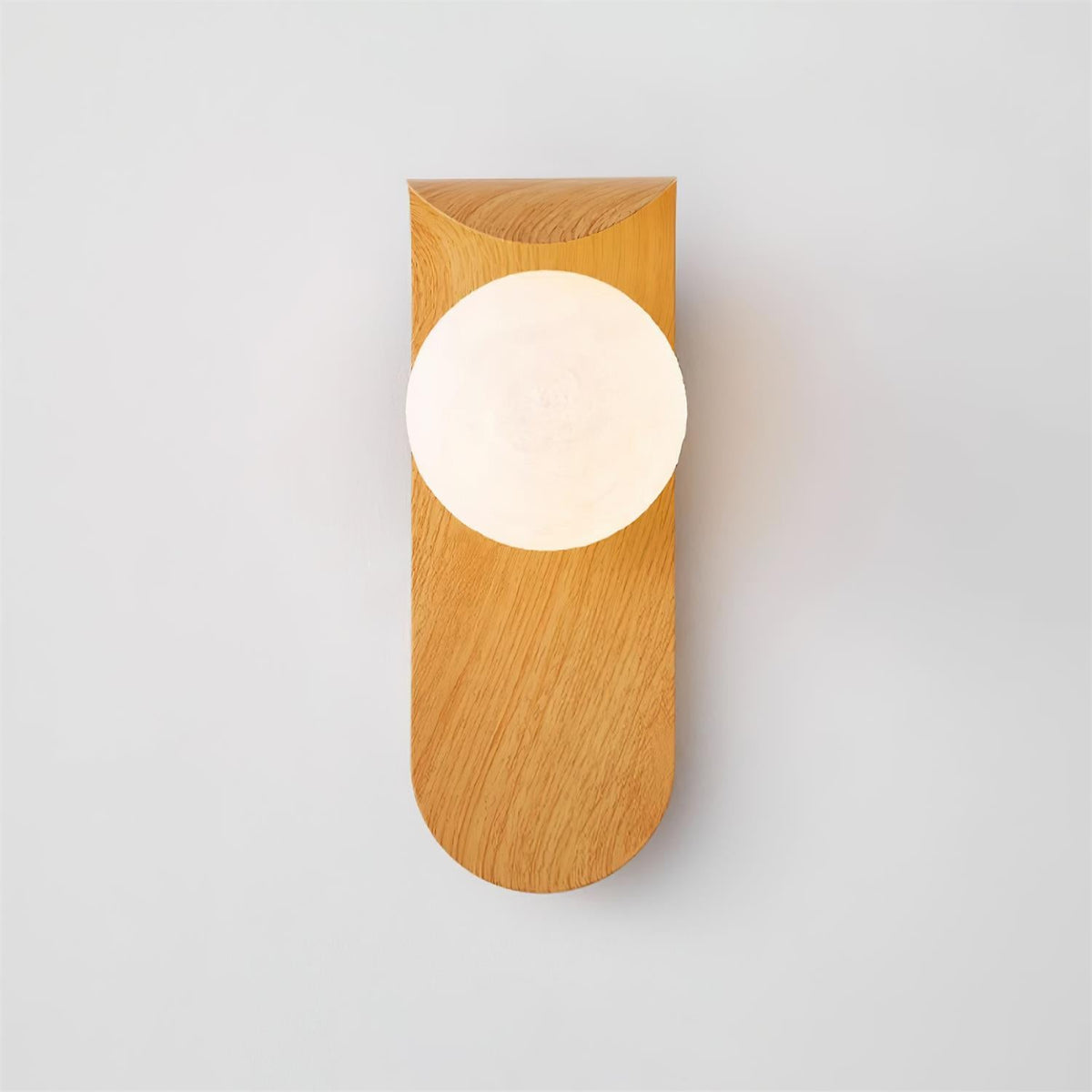Aspen | Wood Finish Wall Sconce with Frosted Glass Globe, Dimmable Wall Lamp for Bedside