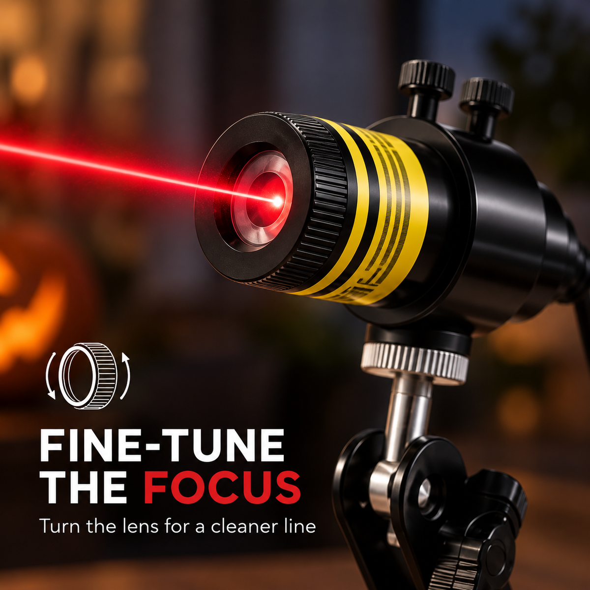 Mirevoid | Halloween Laser Line Light with Focusable Lens | 12V Plug-In for Fog Effects