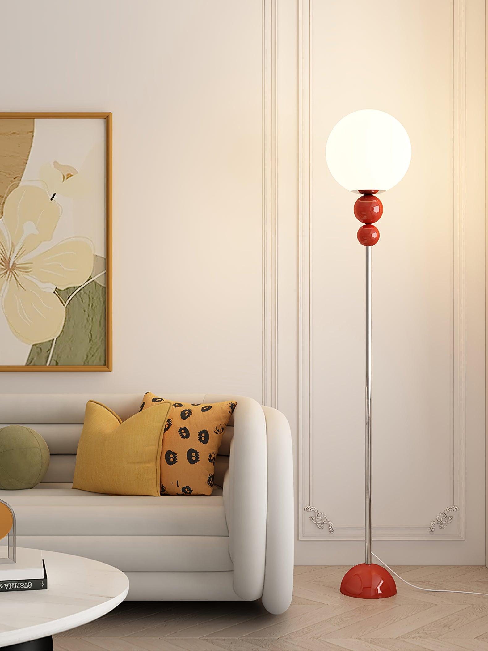 Modern Floor Lamp Metal Glass Standing Light for Living Room