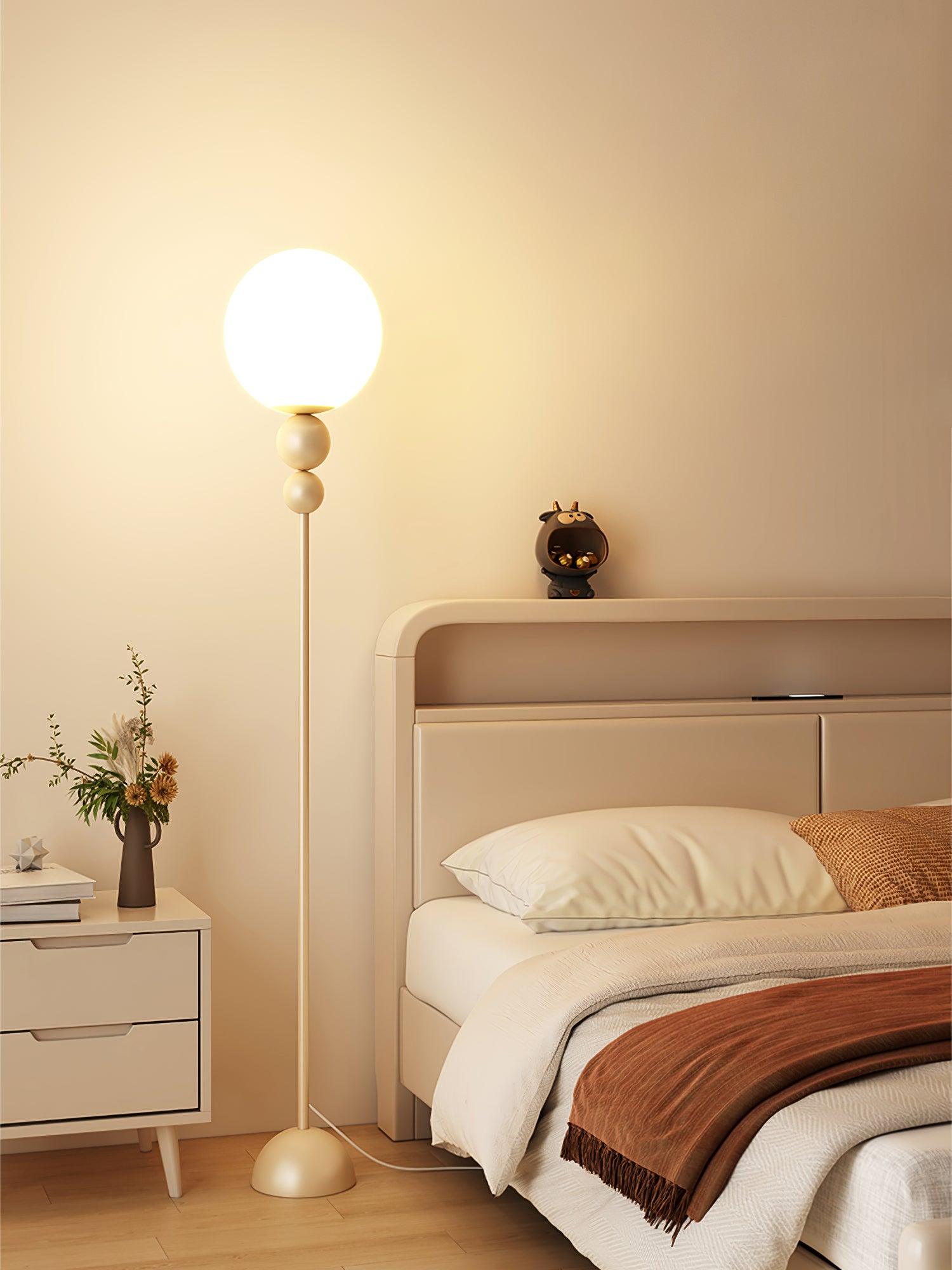 Modern Floor Lamp Metal Glass Standing Light for Living Room
