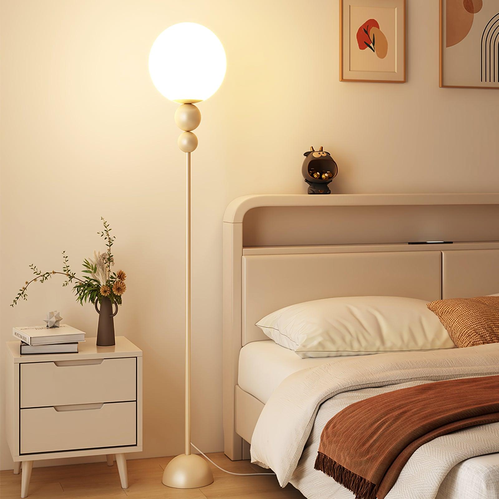 Modern Floor Lamp Metal Glass Standing Light for Living Room