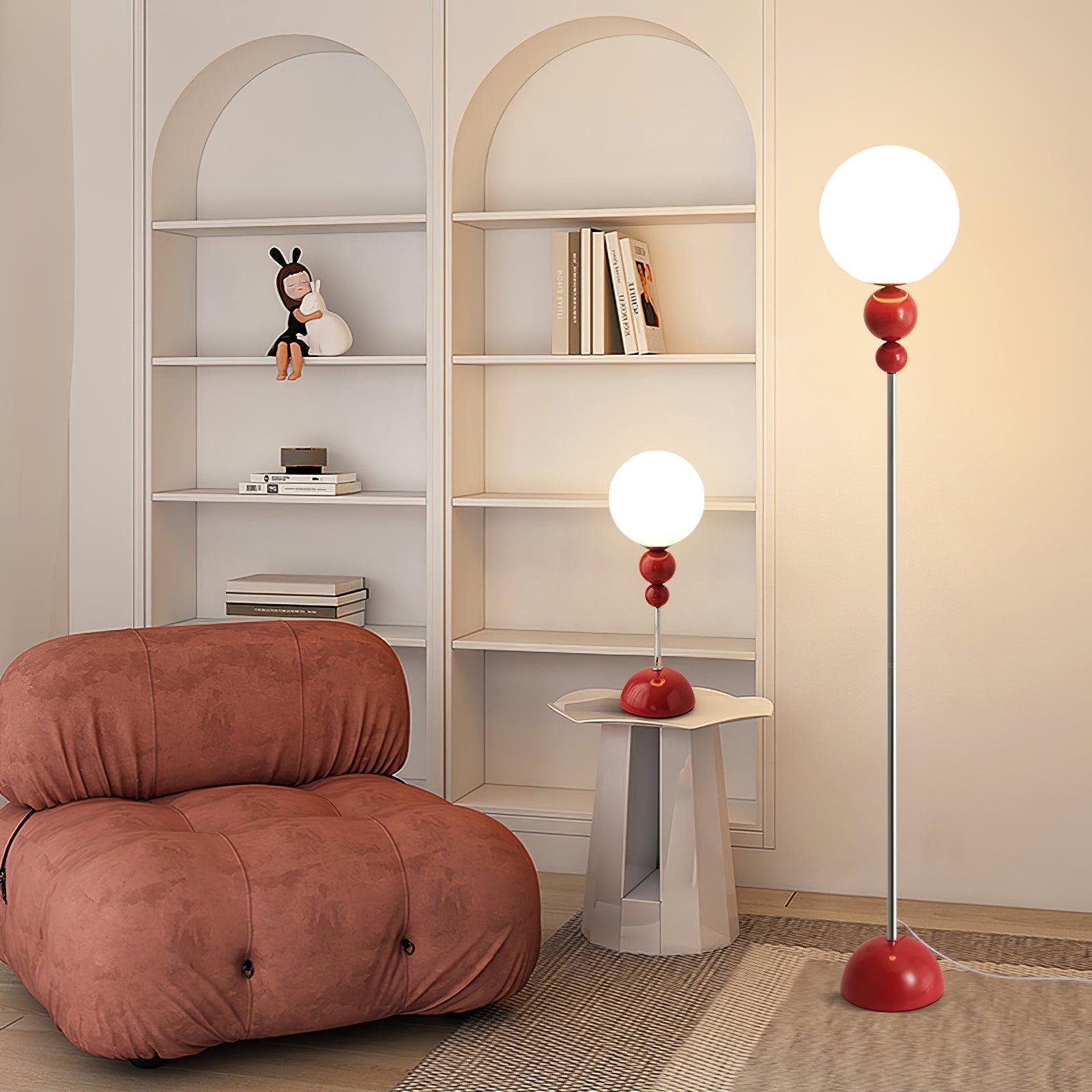 Modern Floor Lamp Metal Glass Standing Light for Living Room