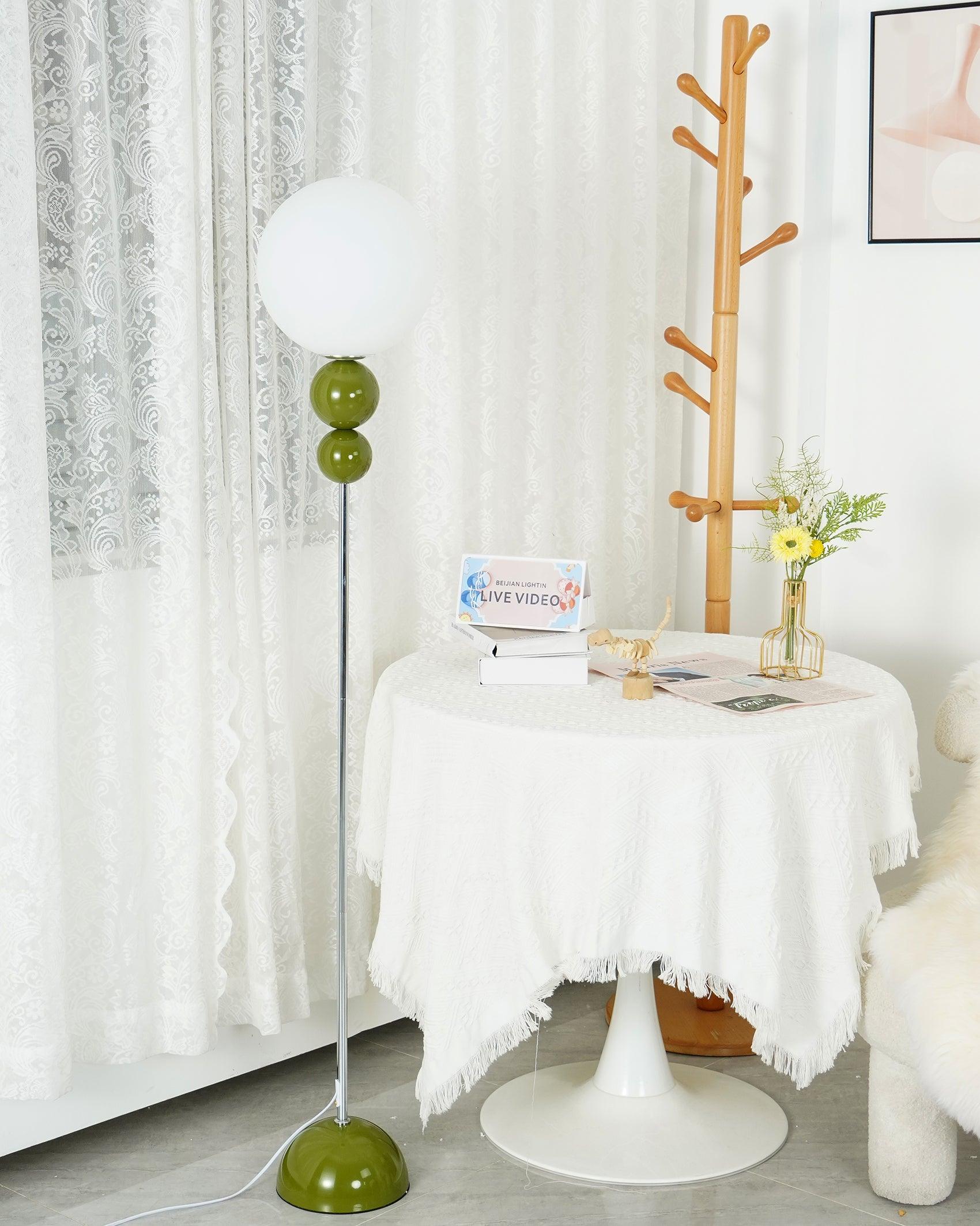 Modern Floor Lamp Metal Glass Standing Light for Living Room