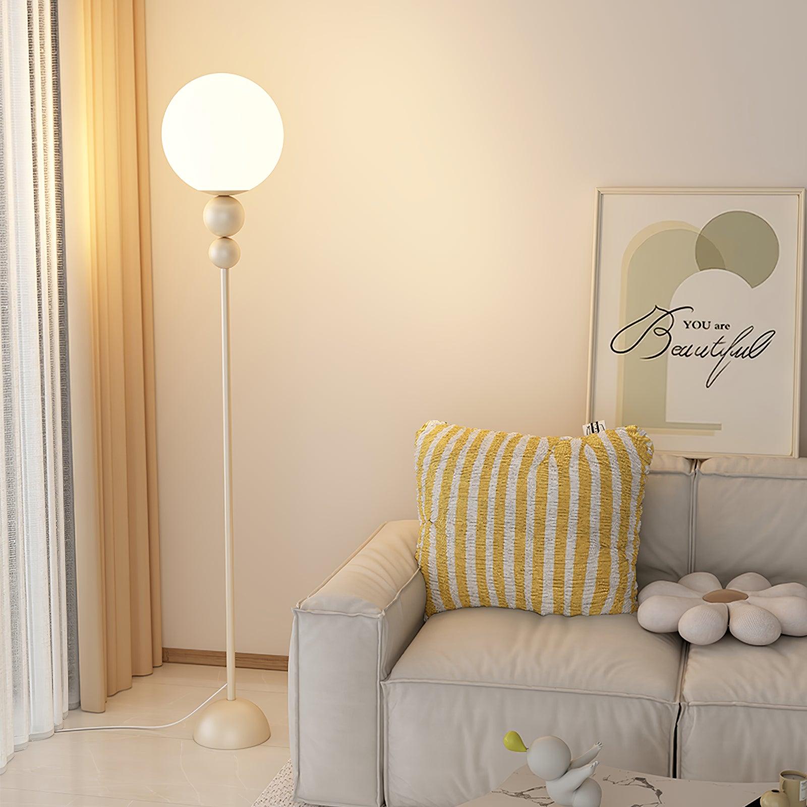 Modern Floor Lamp Metal Glass Standing Light for Living Room