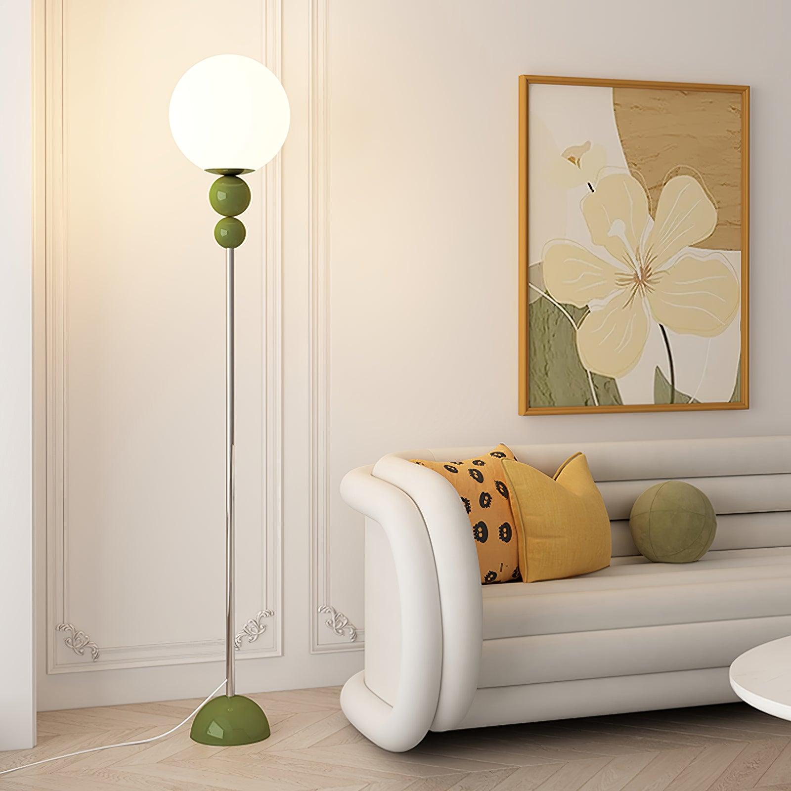 Modern Floor Lamp Metal Glass Standing Light for Living Room