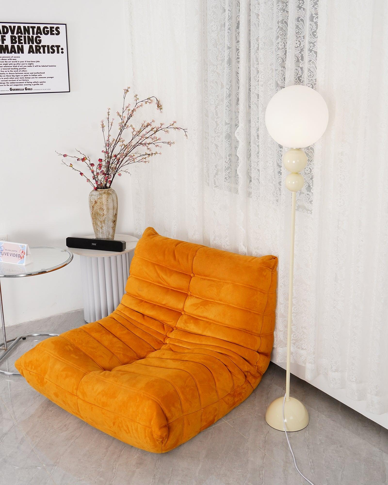 Modern Floor Lamp Metal Glass Standing Light for Living Room