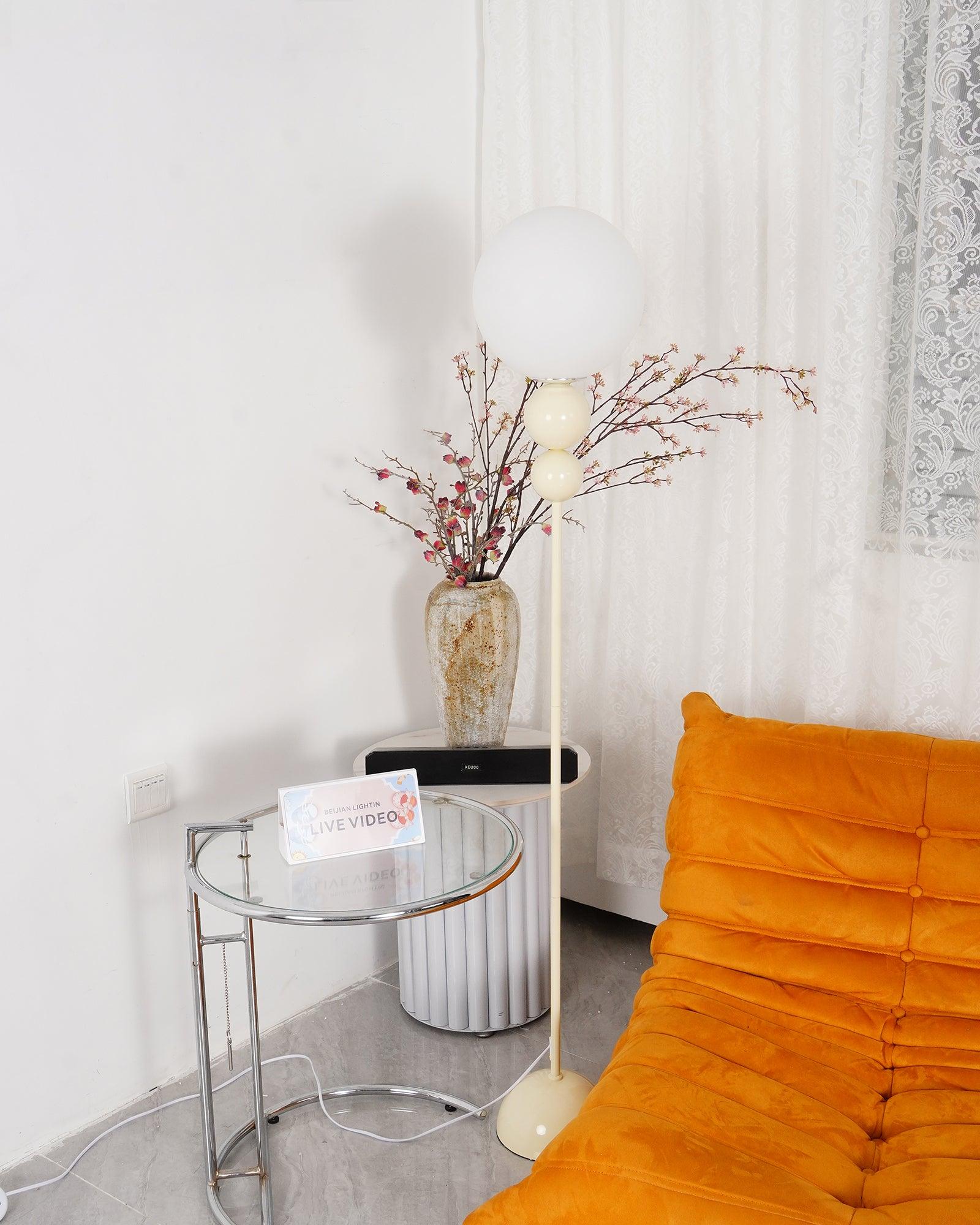Modern Floor Lamp Metal Glass Standing Light for Living Room