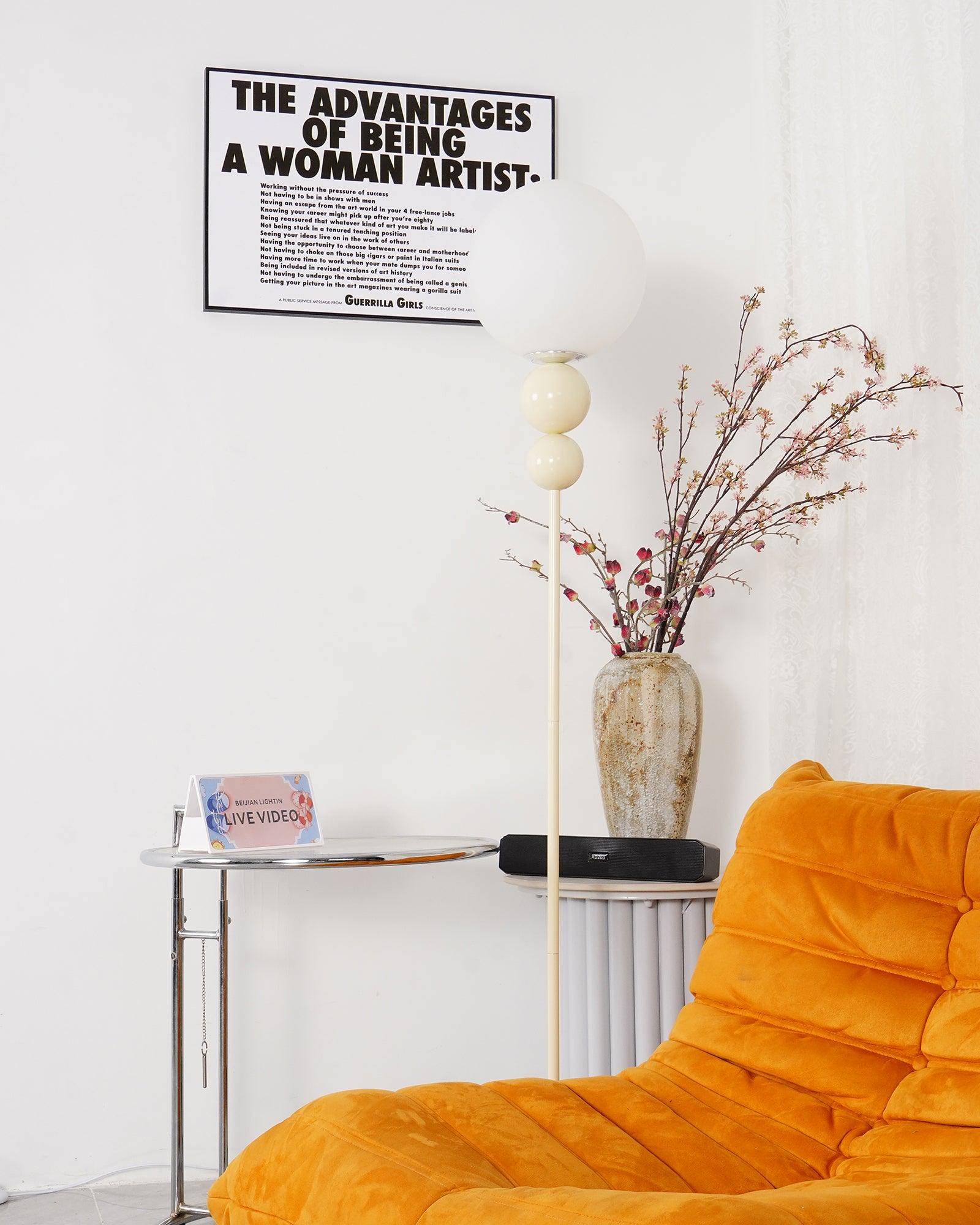 Modern Floor Lamp Metal Glass Standing Light for Living Room