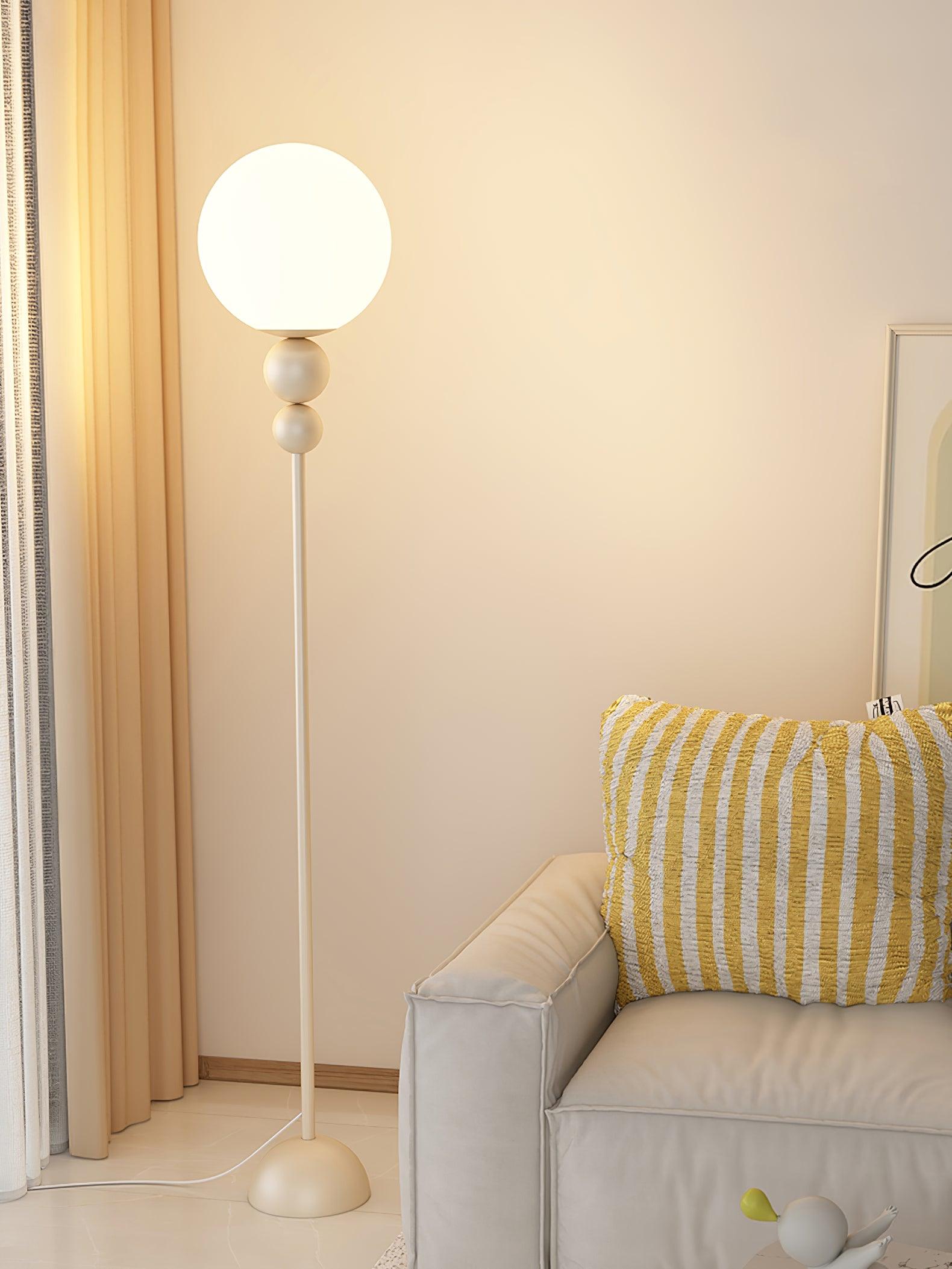 Modern Floor Lamp Metal Glass Standing Light for Living Room