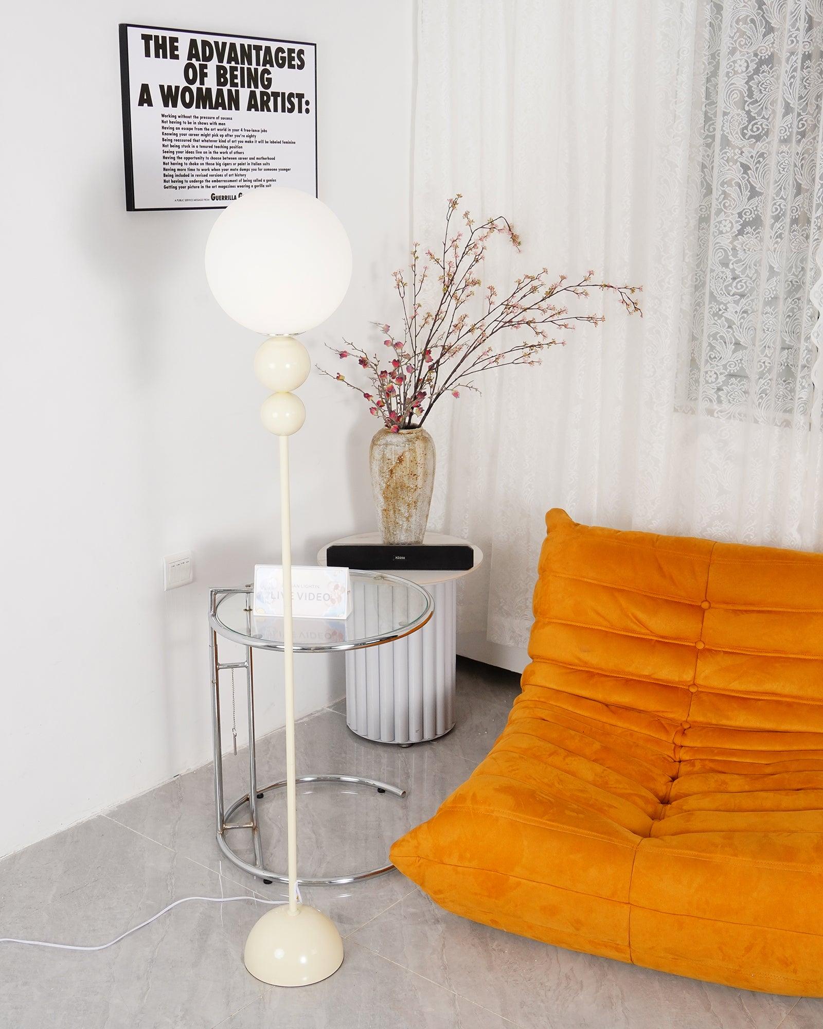 Modern Floor Lamp Metal Glass Standing Light for Living Room