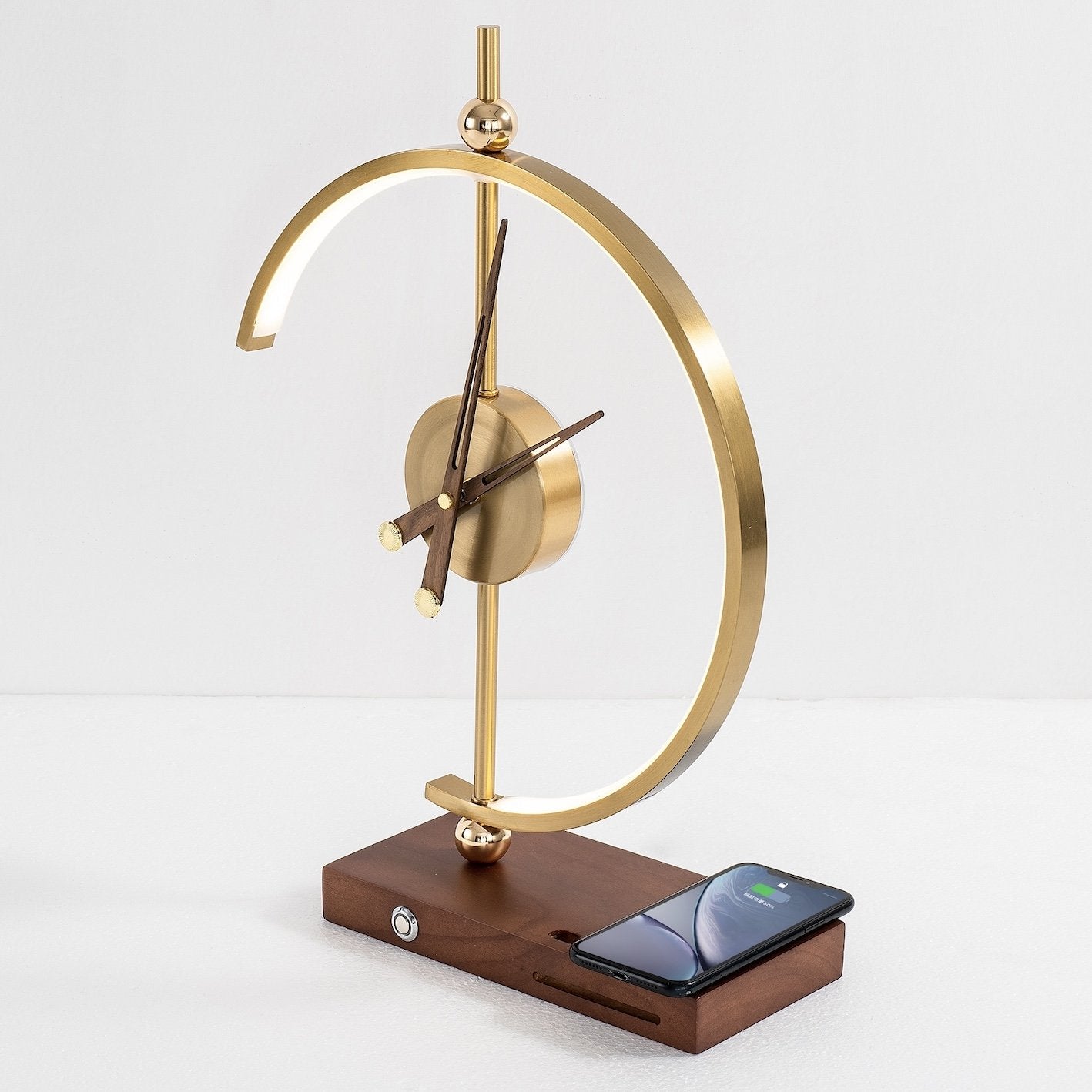 Nagoya LED Table Lamp with Clock Wireless Charging Dimmable Desk Light