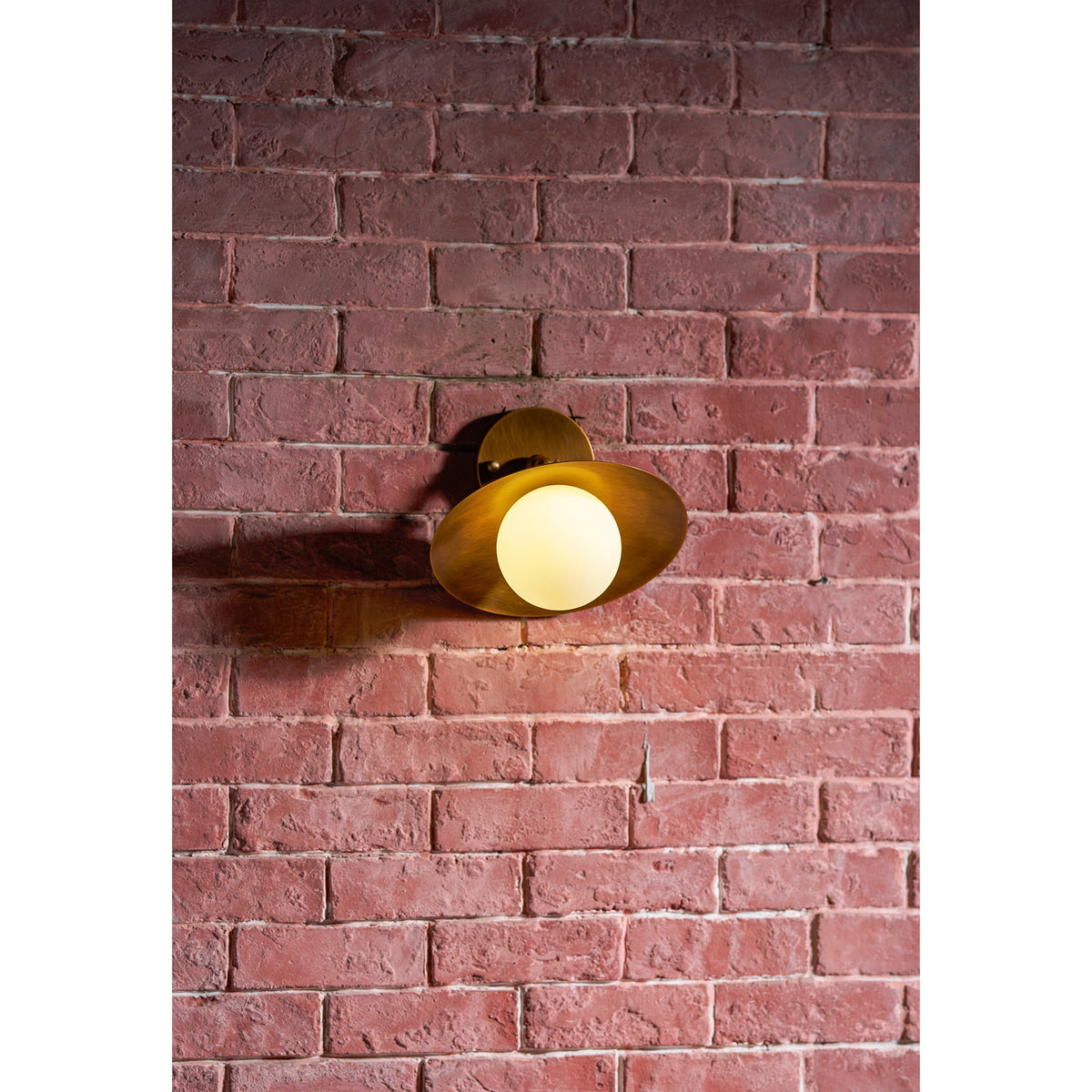 Brass Dome Semi-Flush Ceiling Lamp with Alabaster Shade | Mid-Century Light