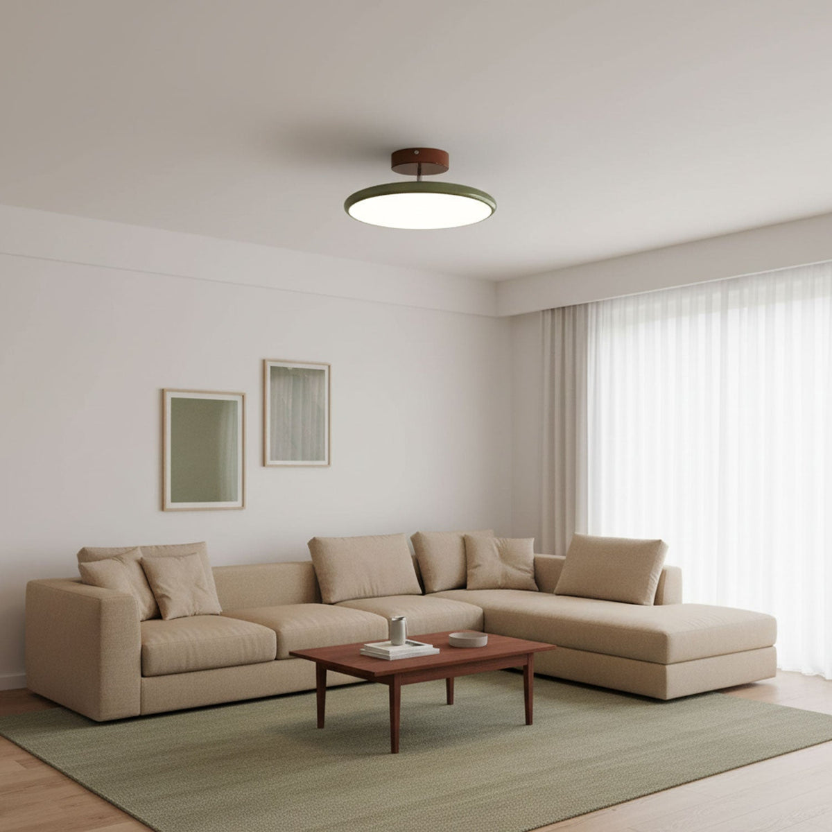 Auroradrift | Modern LED Ceiling Lamp with 270° Swivel Shade | Light for Sloped Ceilings