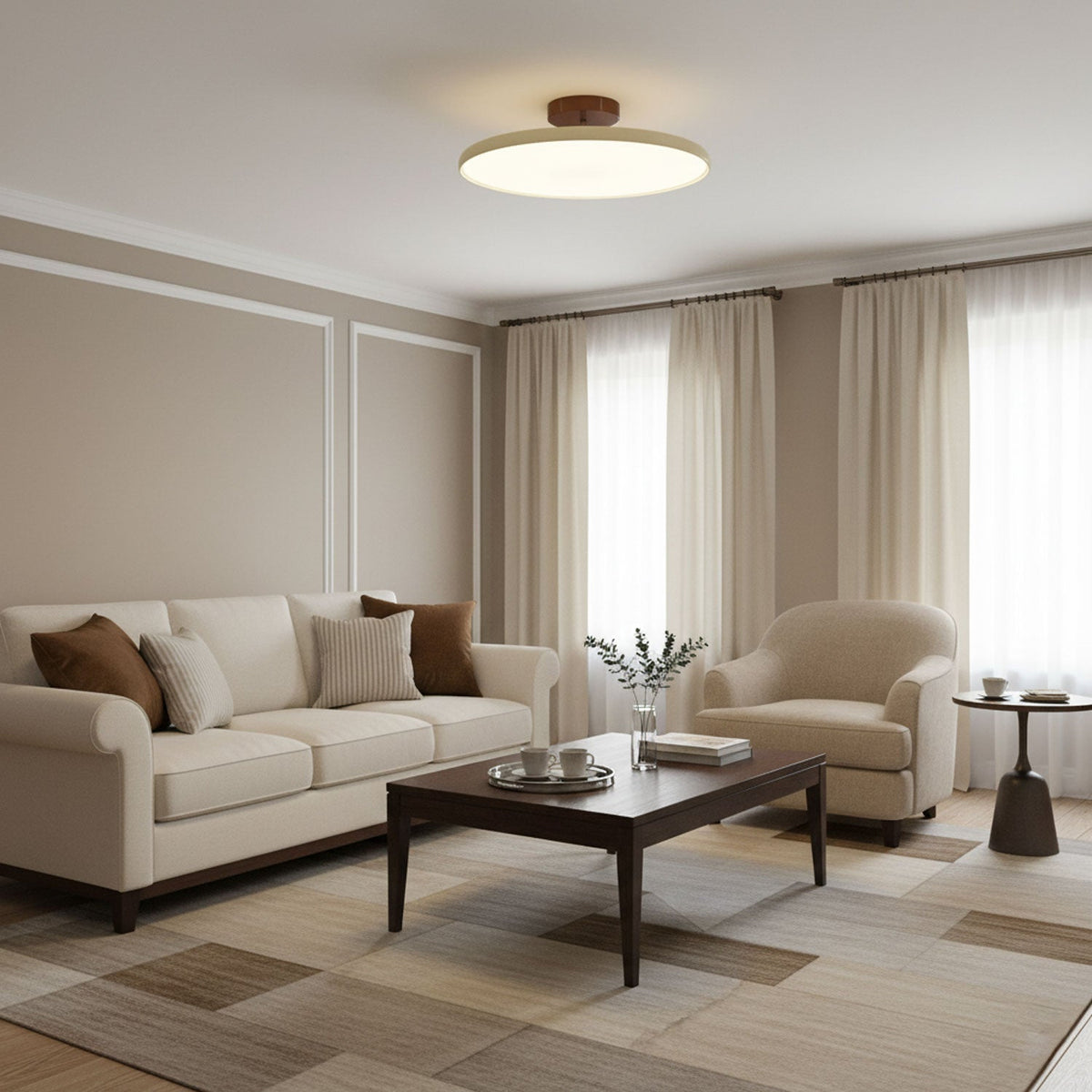Auroradrift | Modern LED Ceiling Lamp with 270° Swivel Shade | Light for Sloped Ceilings