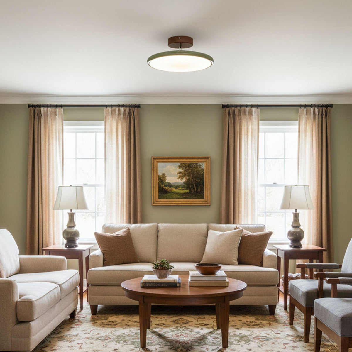 Auroradrift | Modern LED Ceiling Lamp with 270° Swivel Shade | Light for Sloped Ceilings