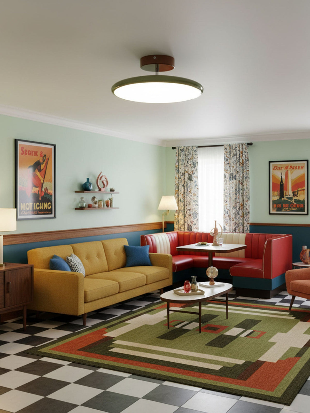 Auroradrift | Modern LED Ceiling Lamp with 270° Swivel Shade | Light for Sloped Ceilings