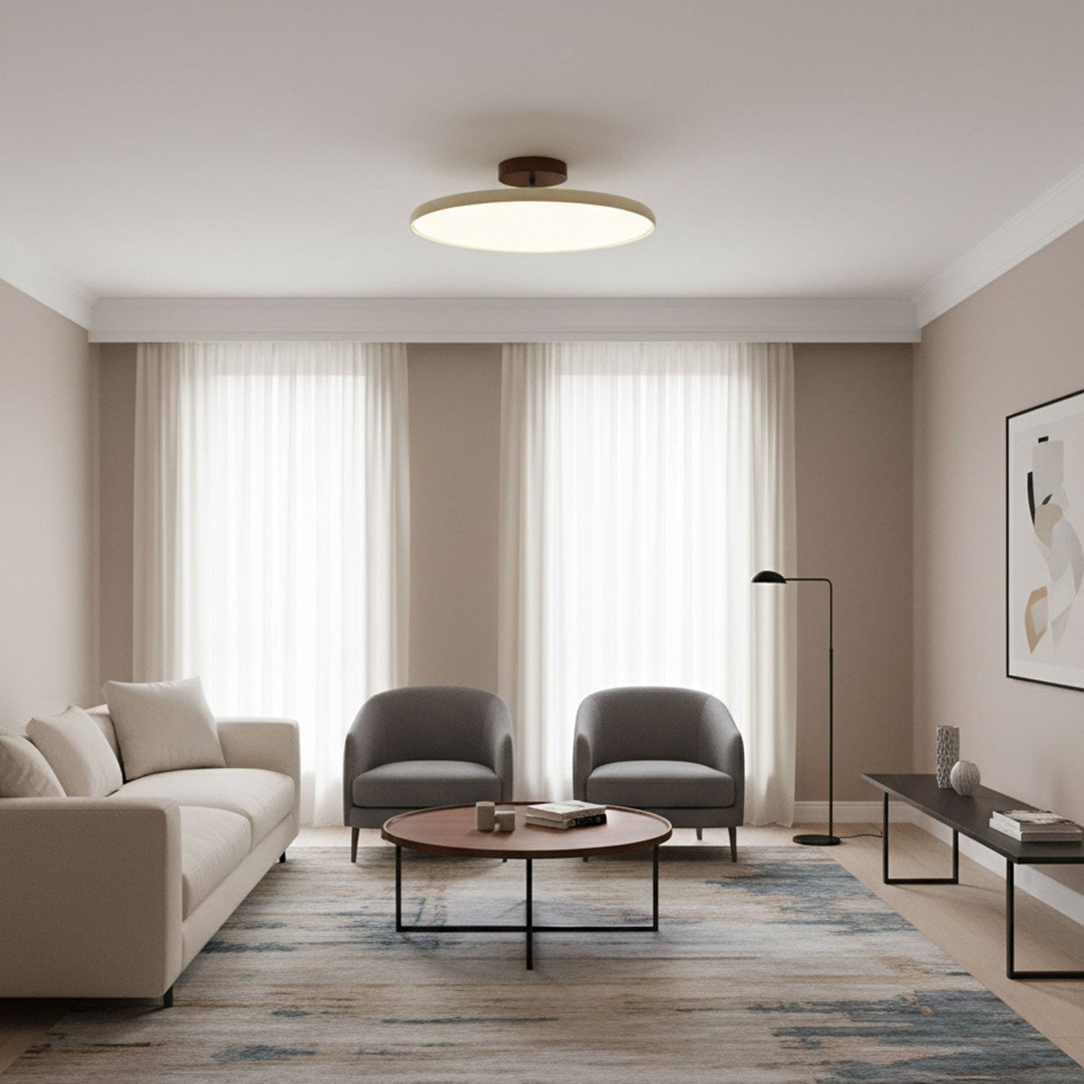 Auroradrift | Modern LED Ceiling Lamp with 270° Swivel Shade | Light for Sloped Ceilings
