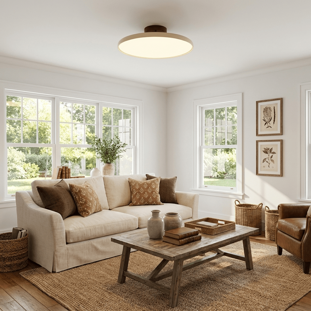 Auroradrift | Modern LED Ceiling Lamp with 270° Swivel Shade | Light for Sloped Ceilings