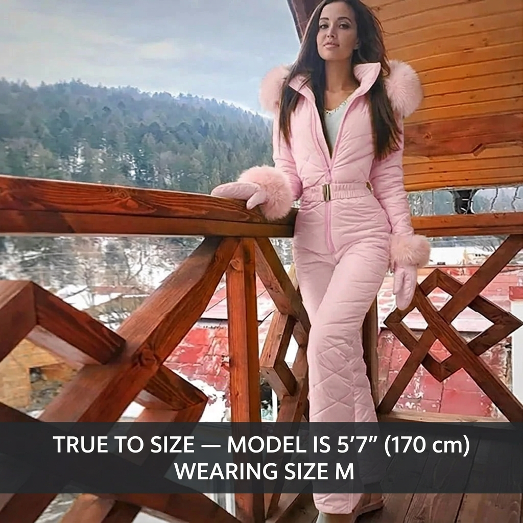 Women's One-Piece Waterproof Ski Suit with Insulated Lining | Winter Sport