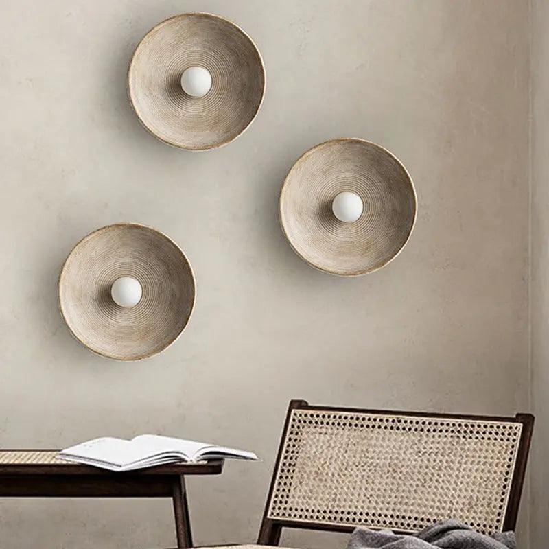 Vintra | Retro Resin Wall Sconce with Textured Finish, Easy Install Lamp for Living Room