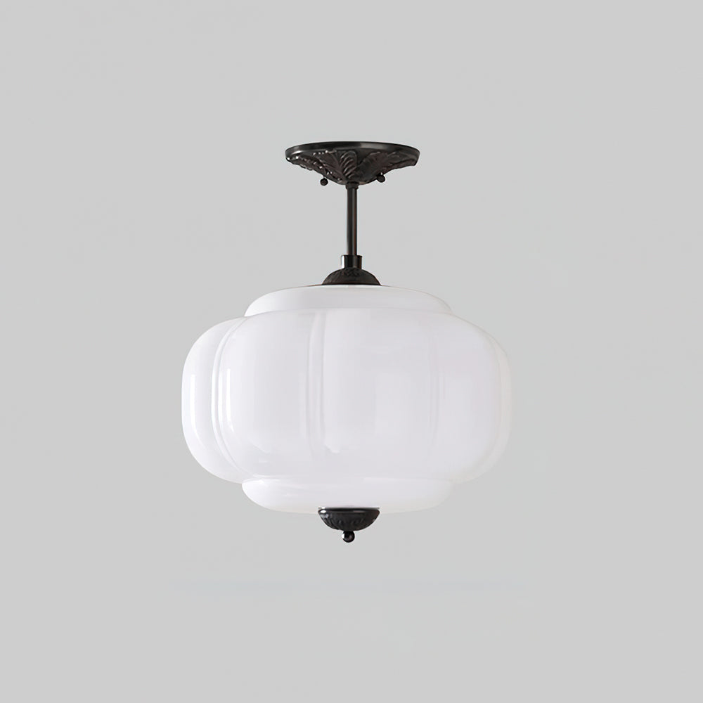 Jadeira | Jade Glass Ceiling Light with Brass Fittings | Dimmable Entryway Light Fixture