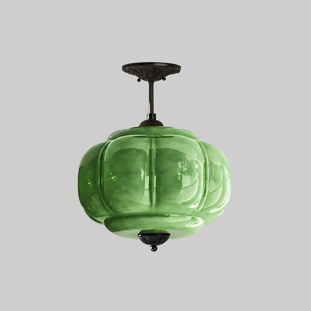 Jadeira | Jade Glass Ceiling Light with Brass Fittings | Dimmable Entryway Light Fixture
