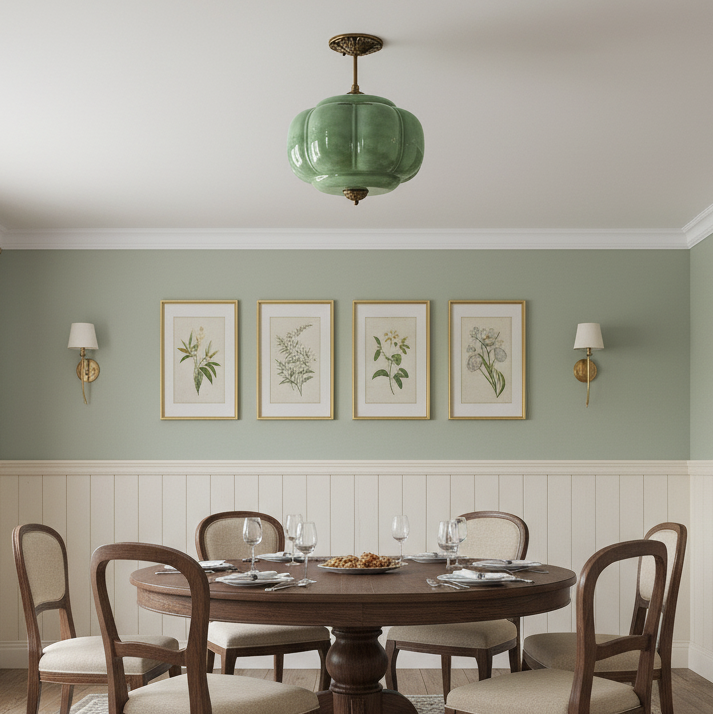 Jadeira | Jade Glass Ceiling Light with Brass Fittings | Dimmable Entryway Light Fixture